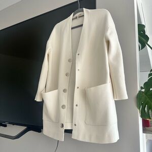 Maje Elegant Cream white knit Cardigan Sz 1  S oversized